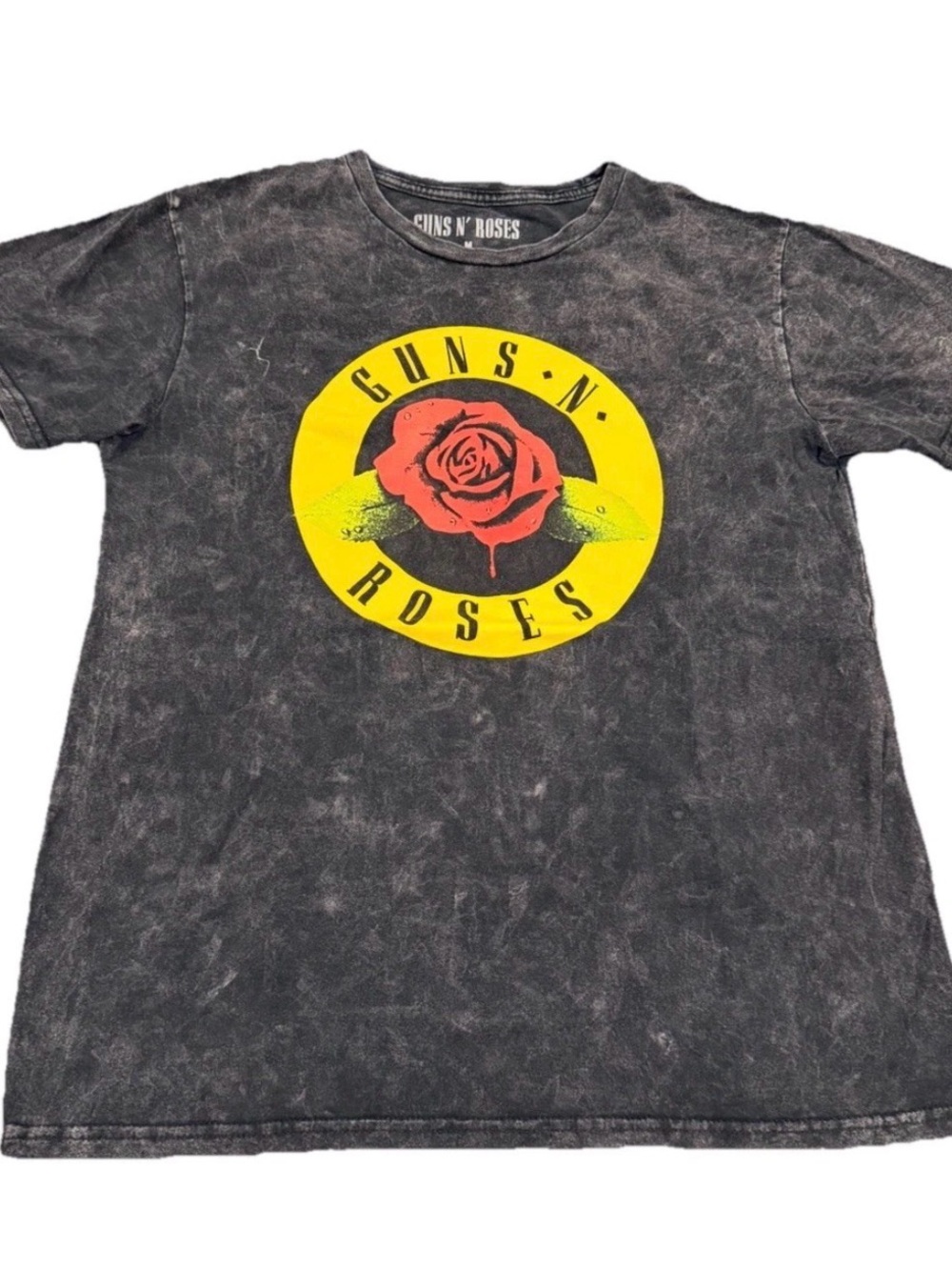 Guns N' Roses Women's Short Sleeve Graphic Tee - Black with Yellow & Red Logo
